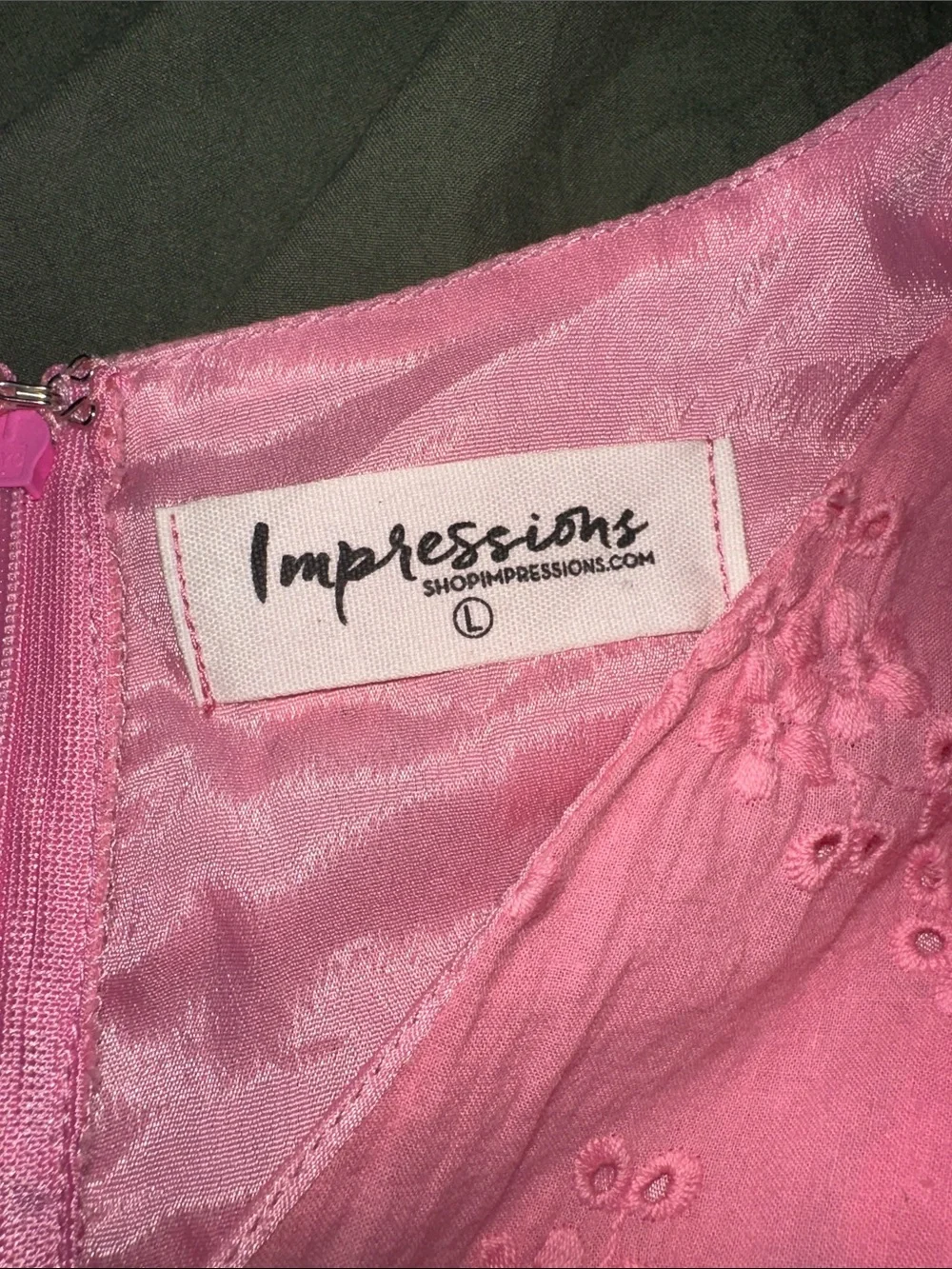 Impressions Pink Eyelet Tiered Ruffle Dress - Picture 2 of 3